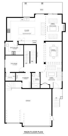The Aurora floor plan — main floor