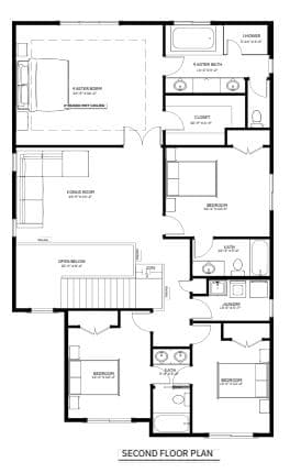 The Luxe floor plan — second floor