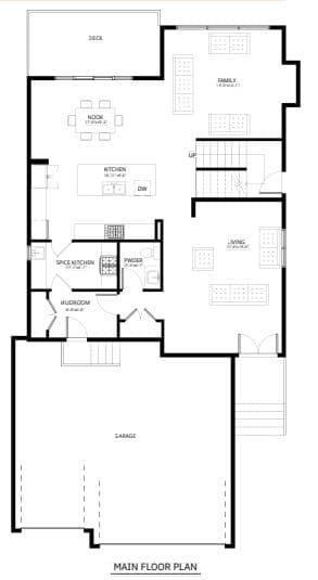 The Willow floor plan — main floor
