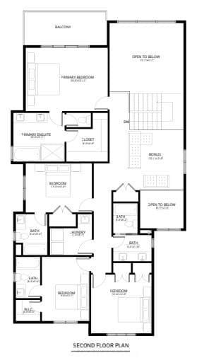 The Willow floor plan — second floor